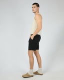 Tab Linen Short Black