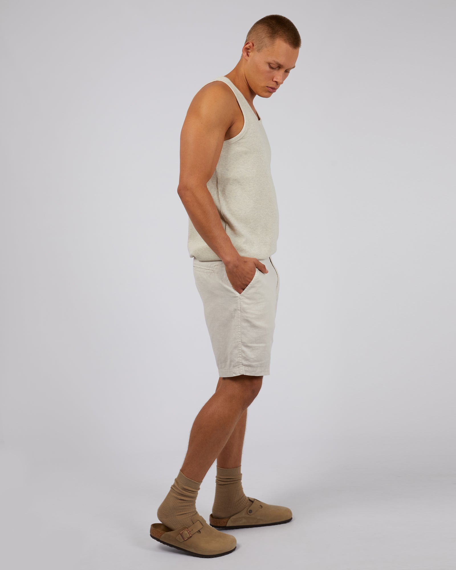 Tab Linen Short Oat