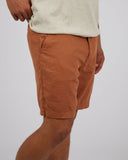 Tab Linen Short Tan