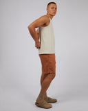 Tab Linen Short Tan