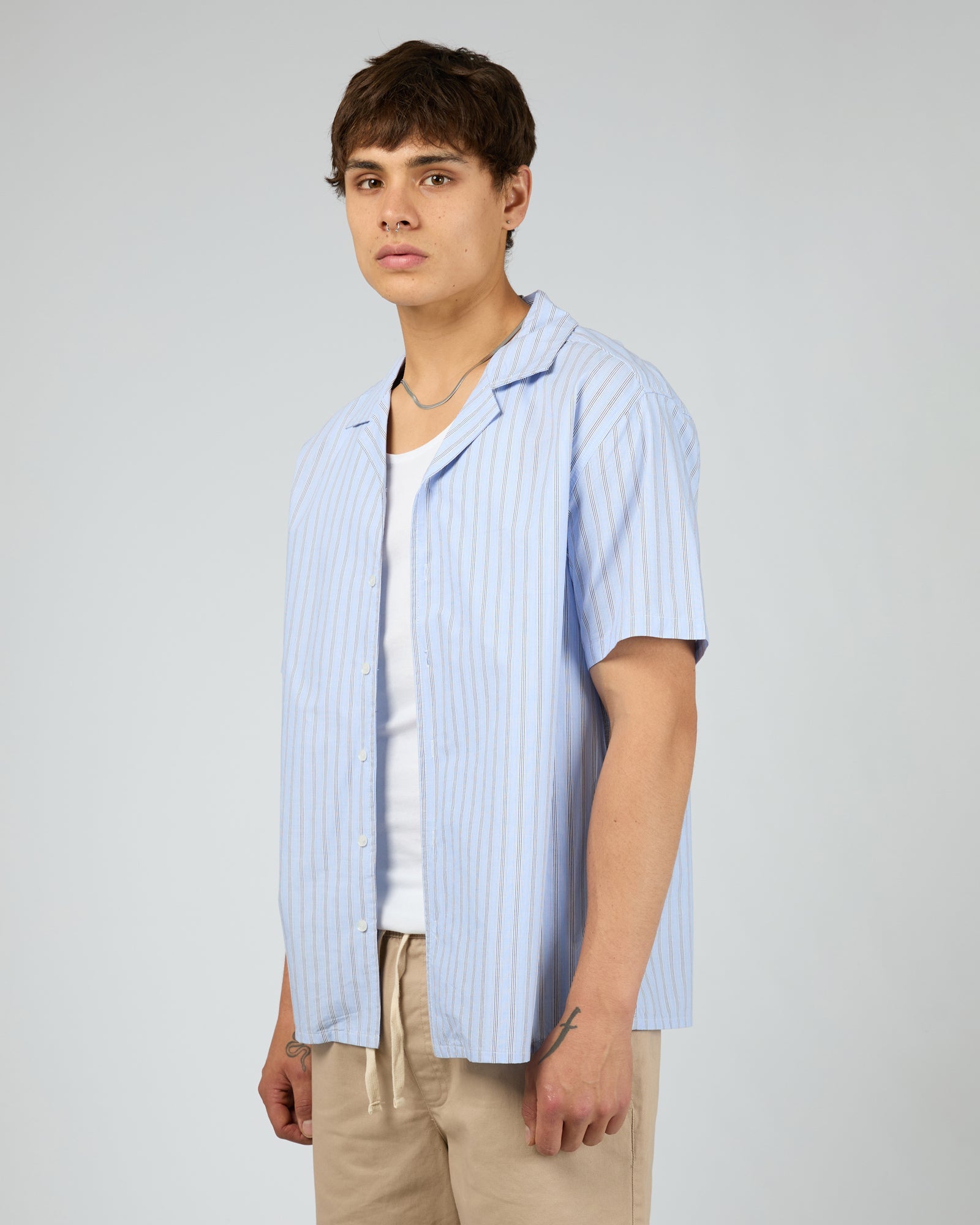 Lenny Stripe Shirt Light Blue