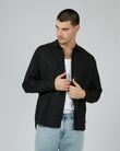 Linen Long Sleeve Shirt Black