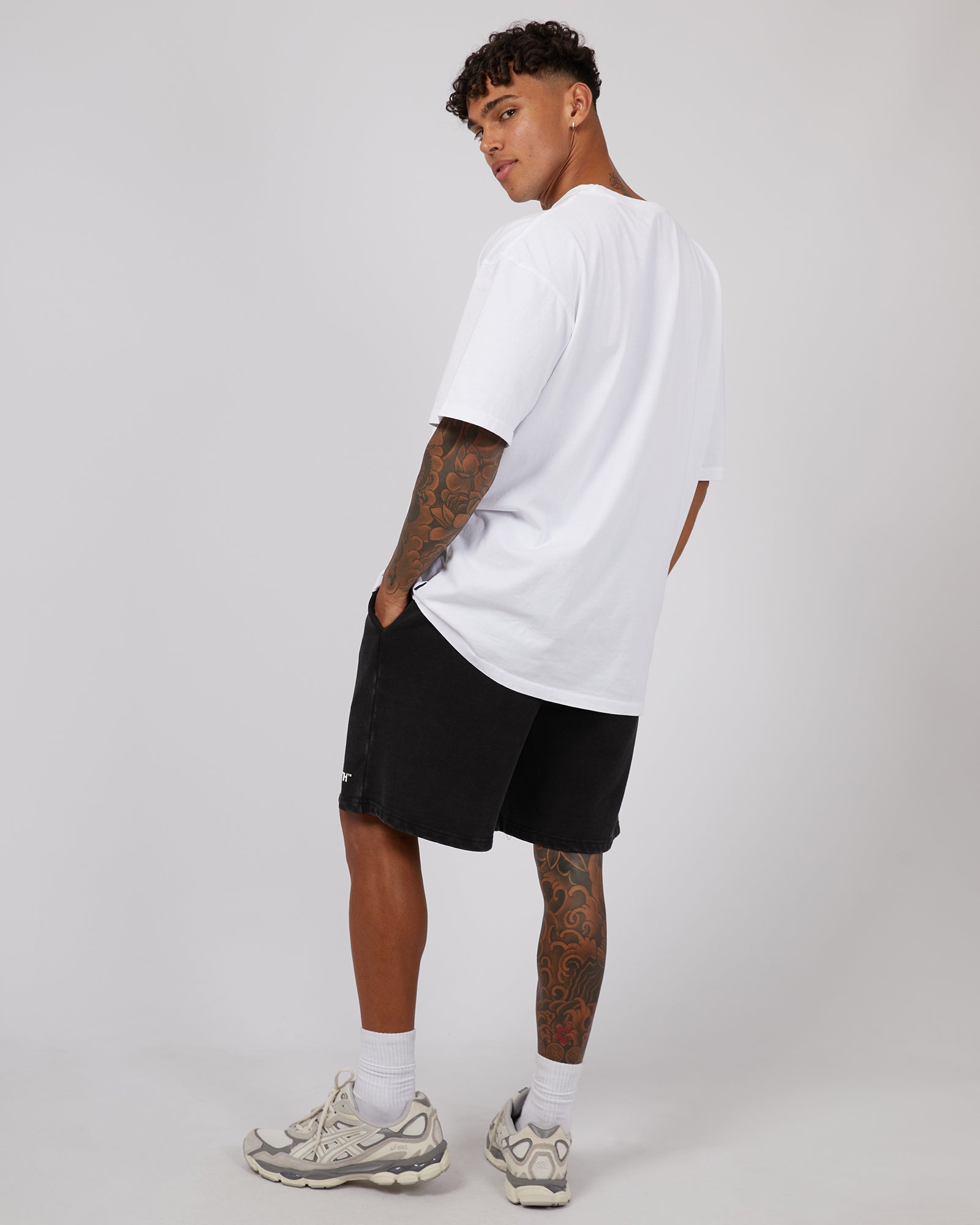 Track Fleece Short Washed Black