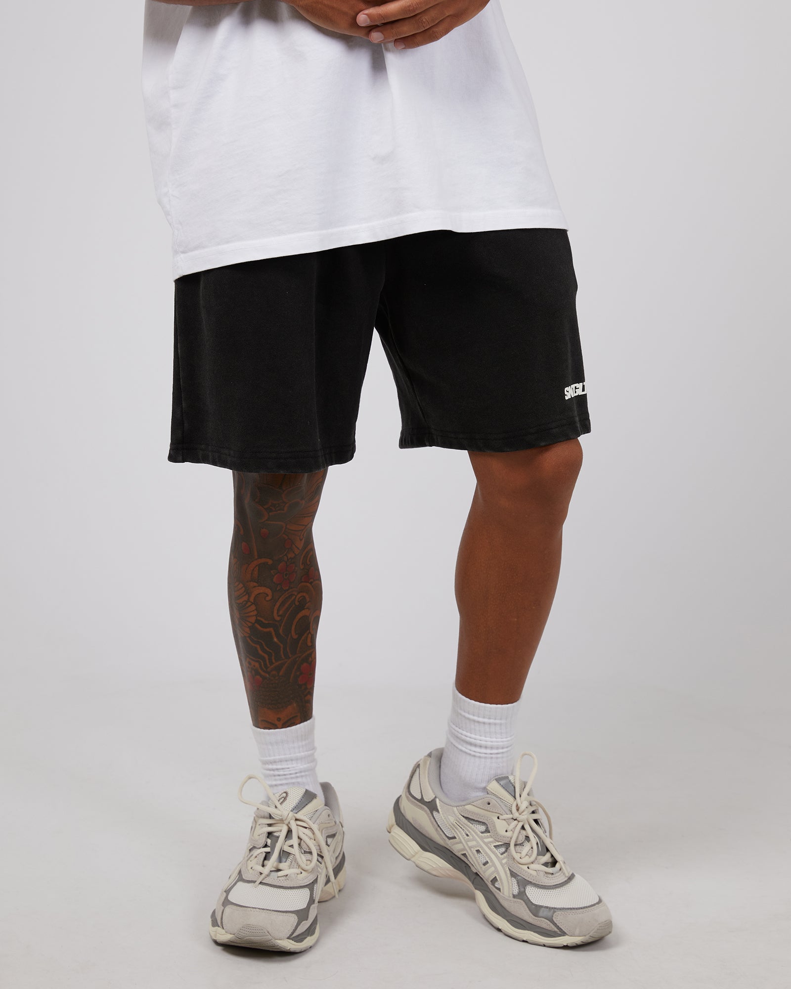 Track Fleece Short Washed Black