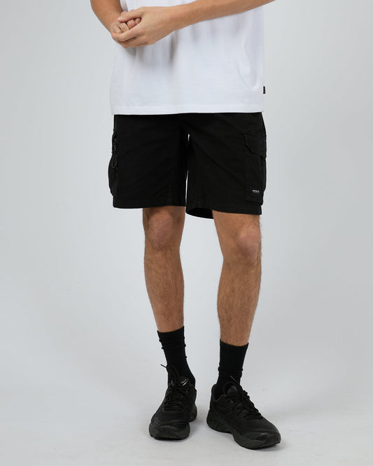 Ripstop Cargo Short Washed Black