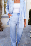 Light Blue Satin Appoline Pants