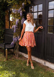 Orange Floral Henley Skirt