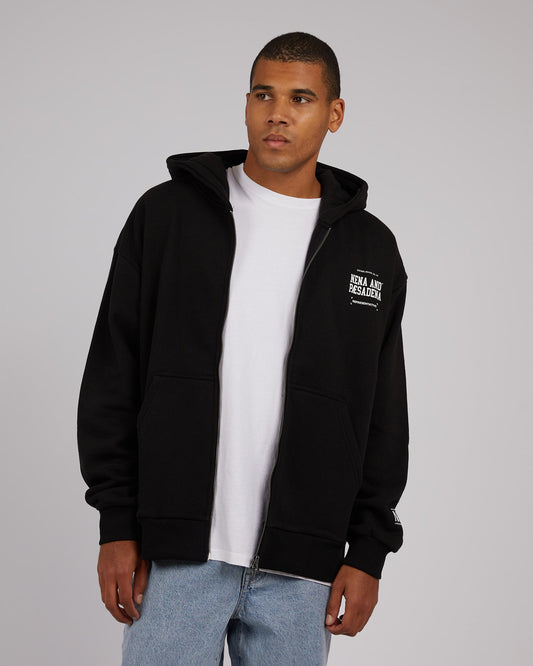 Overtaking Hooded Zip Through Jet Black