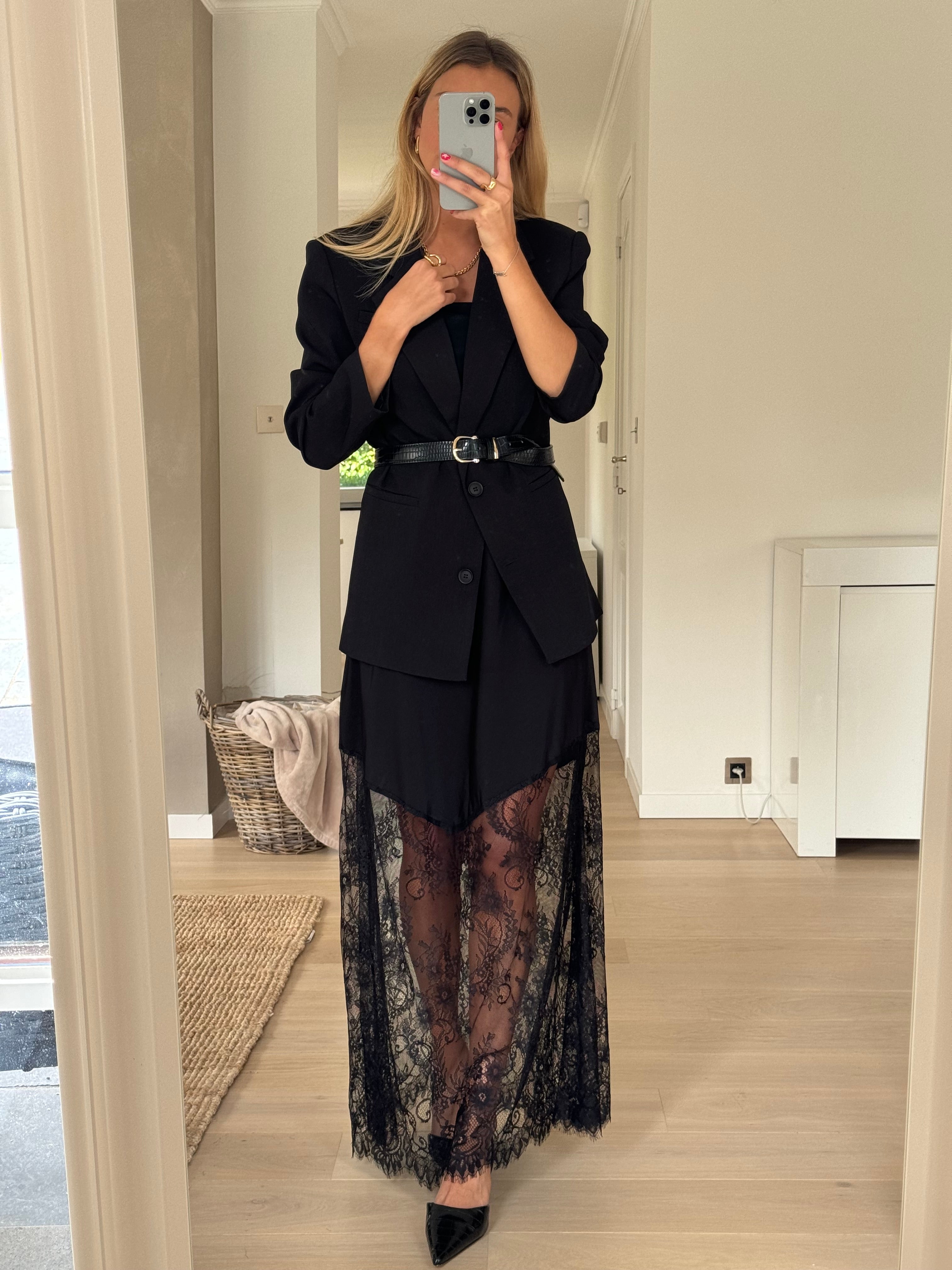 Black Angie Lace Skirt