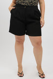 Black Tailored Longline Shorts