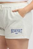 Grey Newport Embroidered Terry Track Shorts