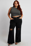 Black Wide Leg Jeans High Rise