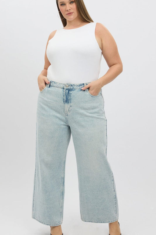 Denim Wide Leg Jeans High Rise