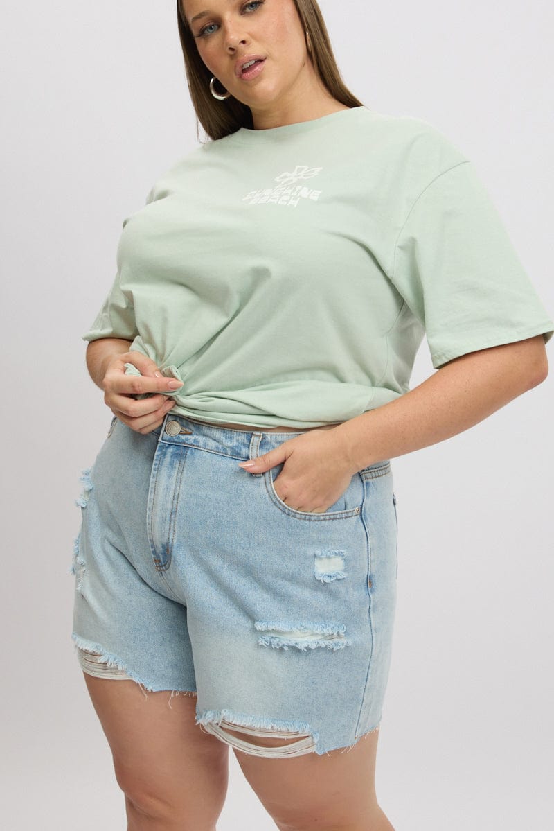 Denim Relaxed Shorts High Rise