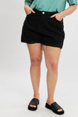 Black Relaxed Shorts High Rise