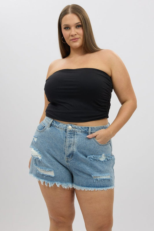 Denim Relaxed Shorts High Rise