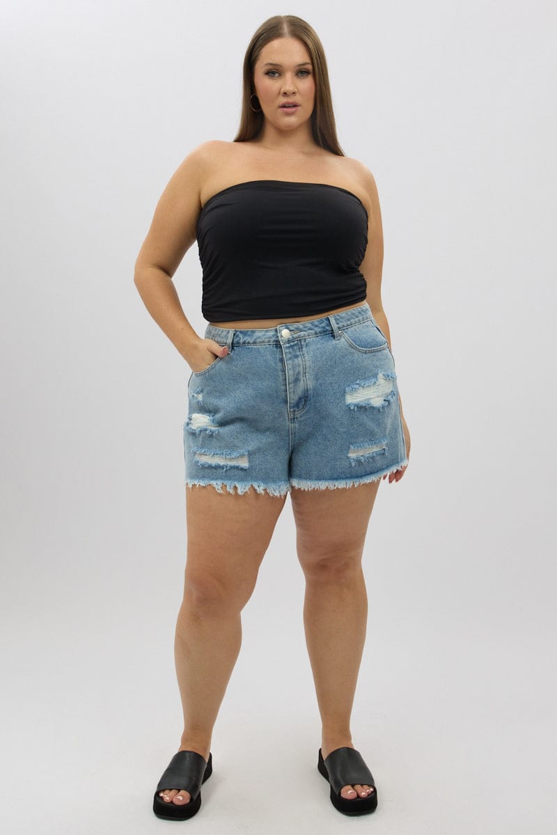 Denim Relaxed Shorts High Rise