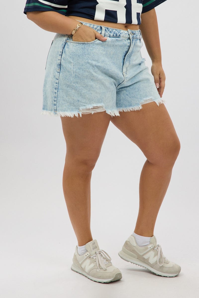 Denim Relaxed Shorts High Rise