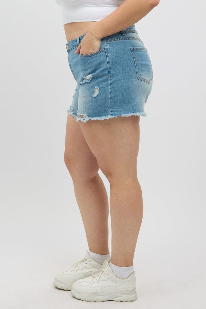 Denim Skinny Shorts High rise