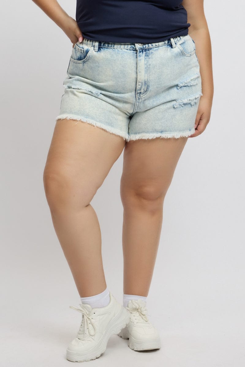 Denim Relaxed Shorts High Rise