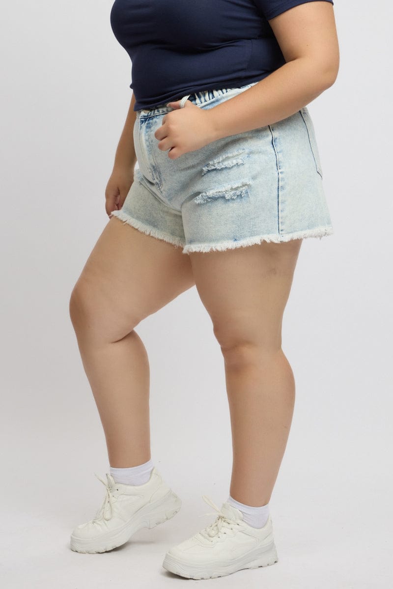 Denim Relaxed Shorts High Rise