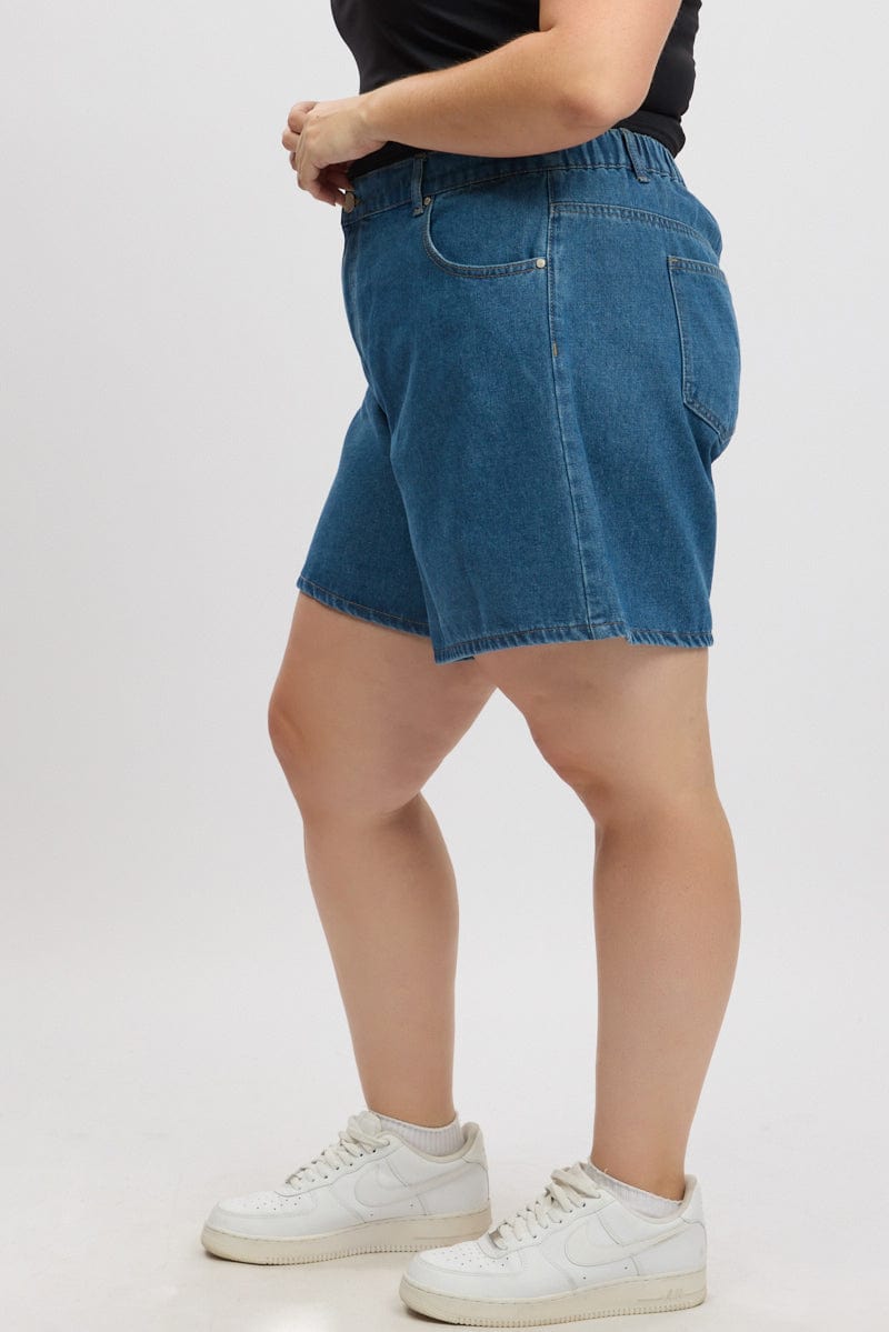 Denim Relaxed Shorts High Rise