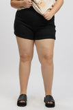 Black Skinny Shorts High Rise Stretched