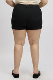 Black Skinny Shorts High Rise Stretched