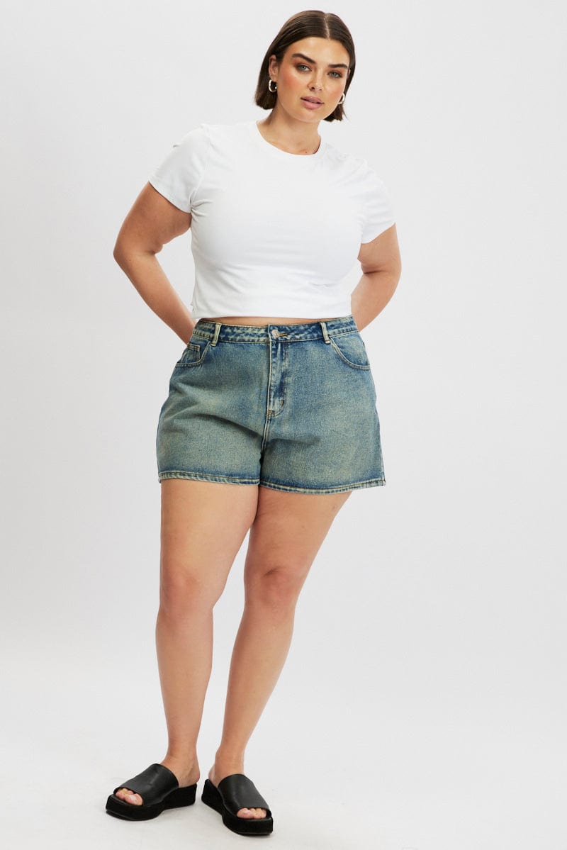 Denim Relaxed Shorts High Rise