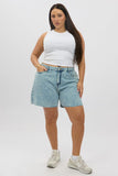 Denim Jorts Shorts Mid Rise