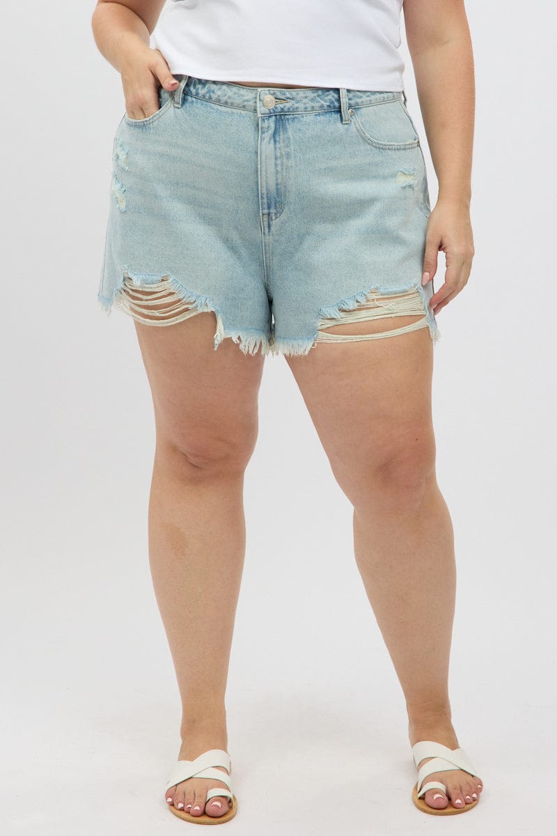 Denim Relaxed Shorts High Rise