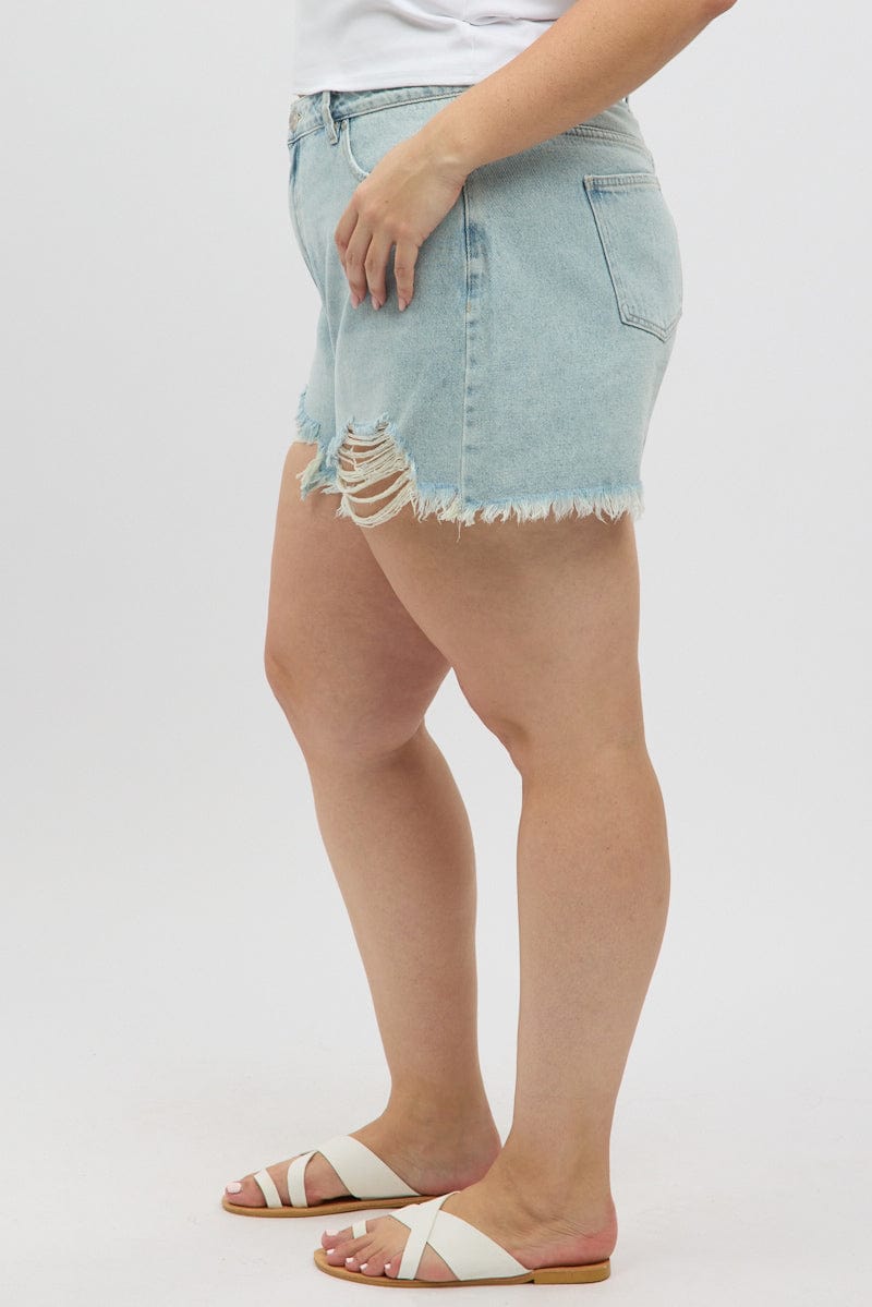 Denim Relaxed Shorts High Rise