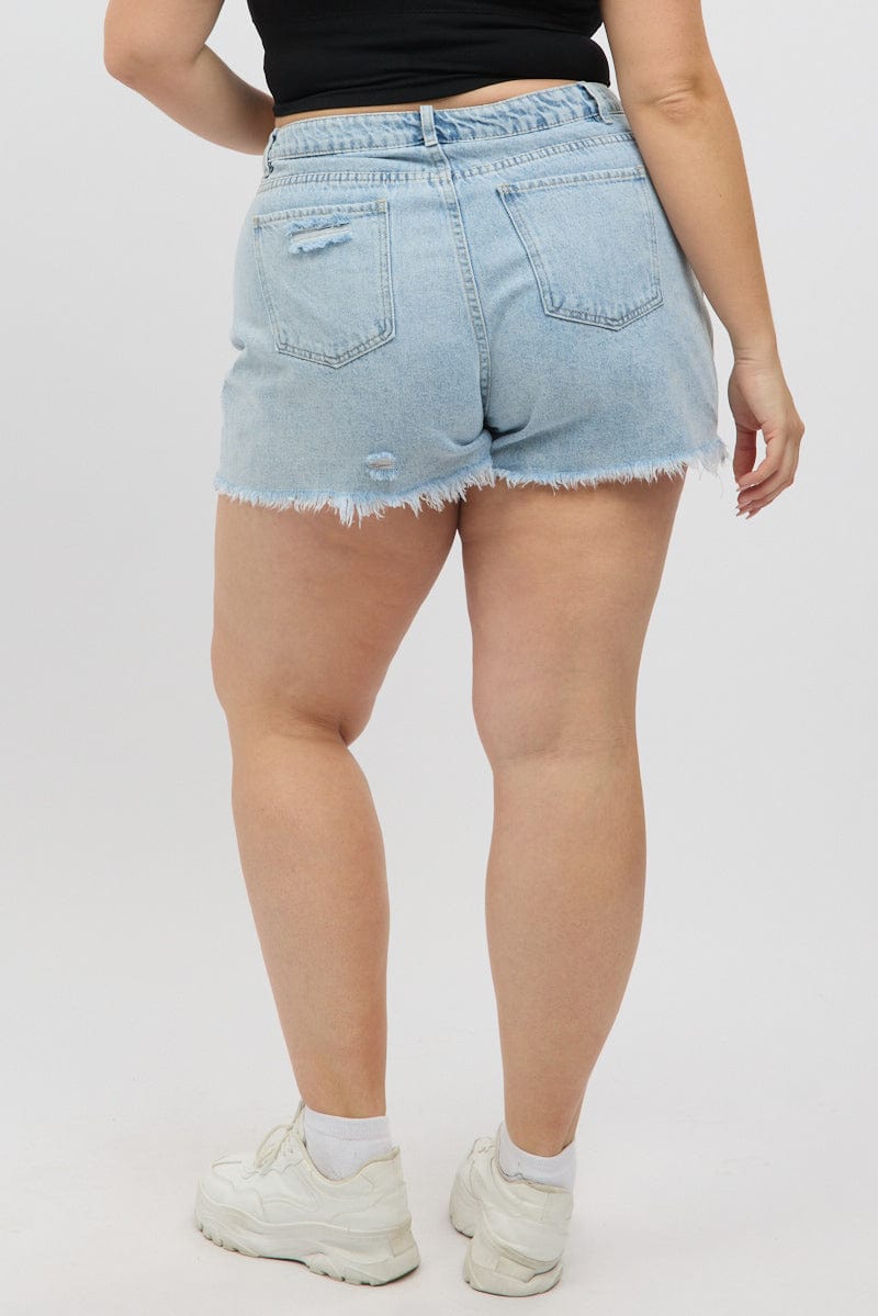 Denim Relaxed Shorts High Rise