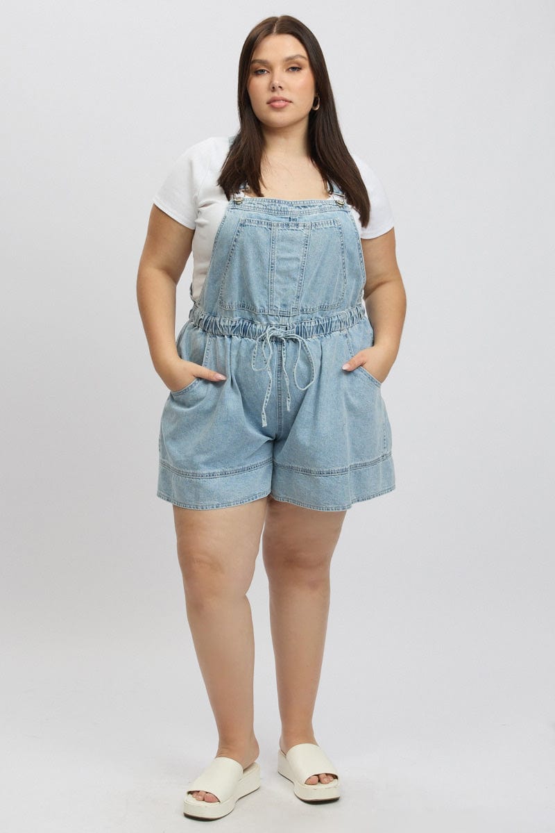 Denim Overall Shorts