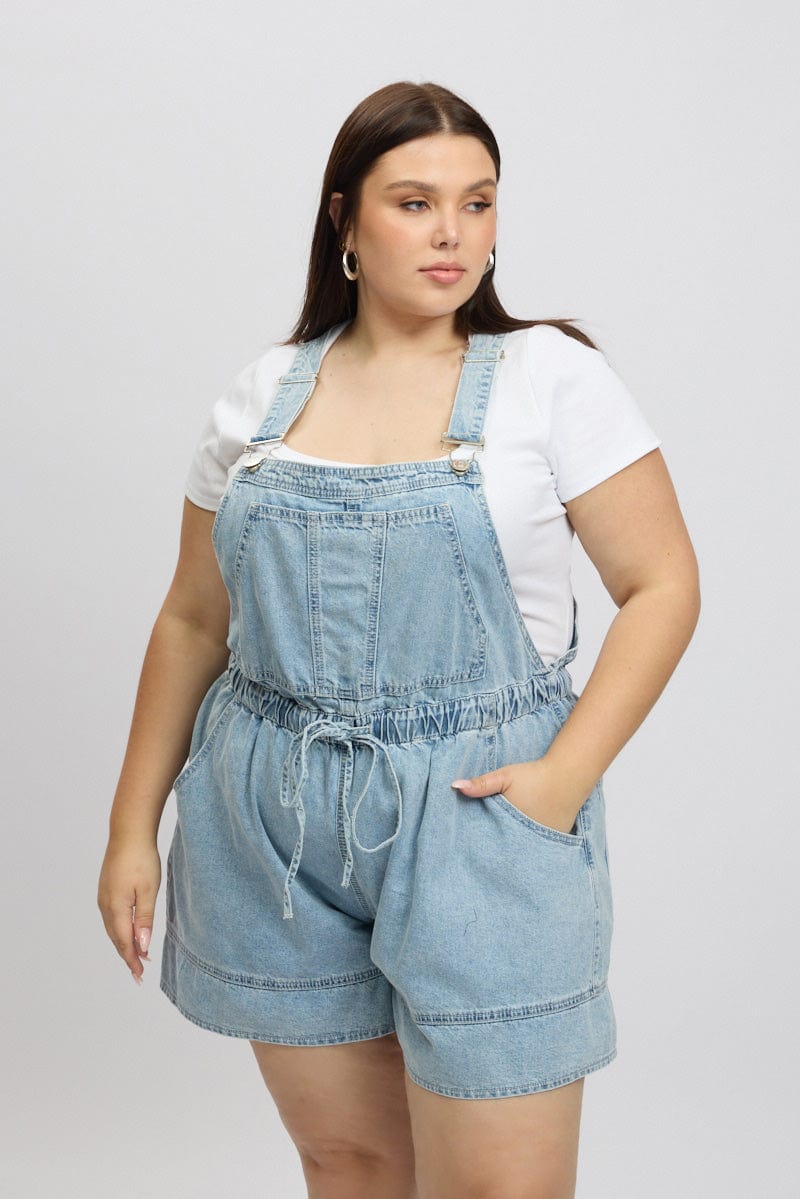 Denim Overall Shorts