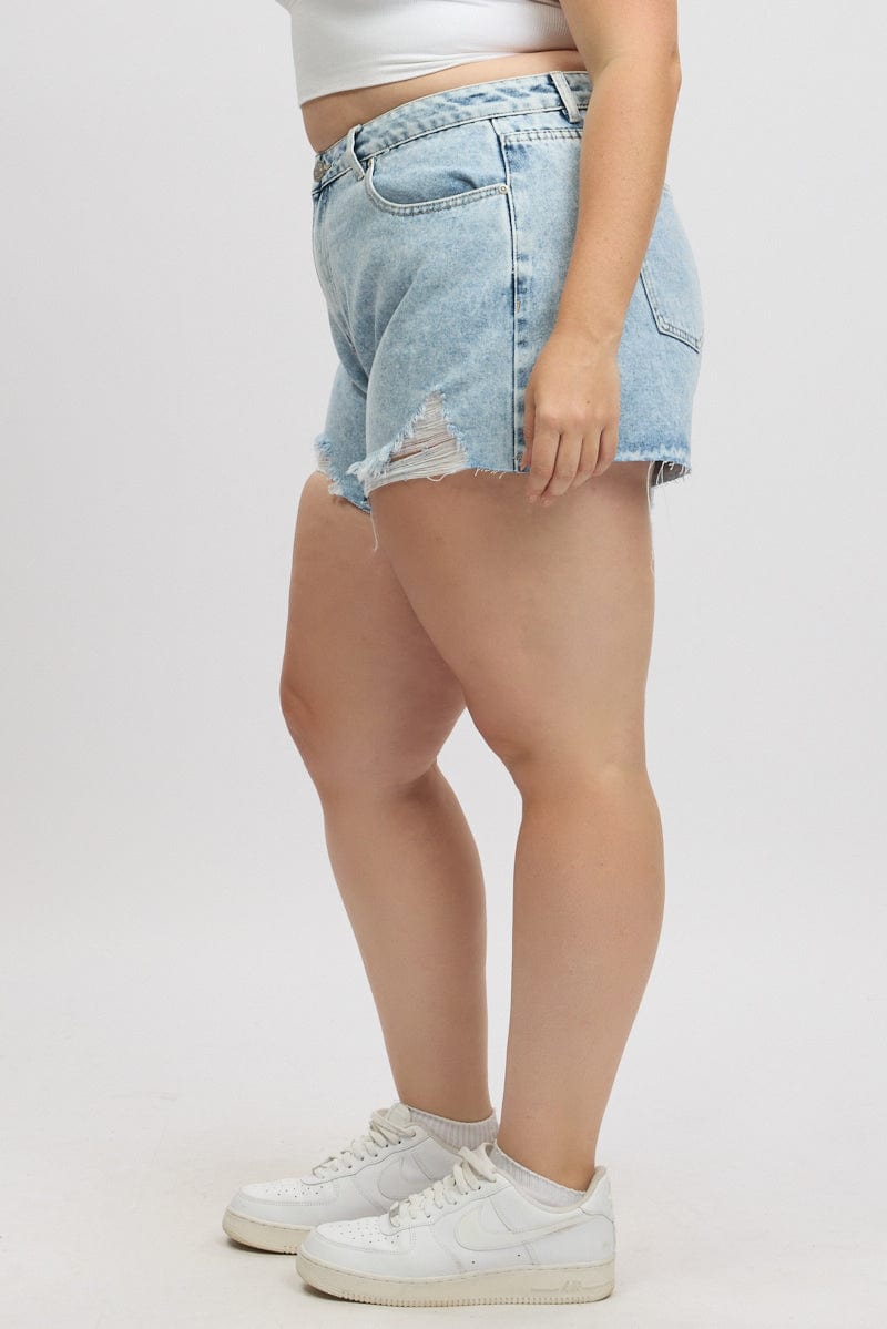 Denim Relaxed Shorts High Rise