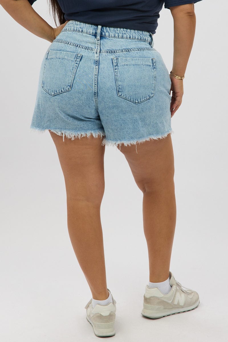 Denim Relaxed Shorts High Rise