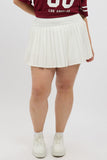 White Pleated Tennis Skirt with Shorts Underneath