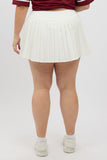 White Pleated Tennis Skirt with Shorts Underneath