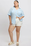 Blue Relaxed Shirt Short Sleeve Pocket