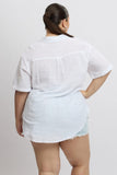 White Relaxed Shirt Short Sleeve Pocket