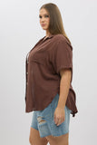 Brown Relaxed Shirt Short Sleeve