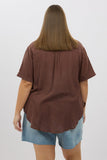 Brown Relaxed Shirt Short Sleeve