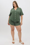 Green Relaxed Shirt Short Sleeve