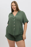 Green Relaxed Shirt Short Sleeve