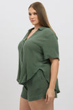 Green Relaxed Shirt Short Sleeve