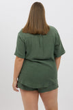 Green Relaxed Shirt Short Sleeve