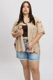 Beige Abstract Relaxed Shirt Short Sleeve